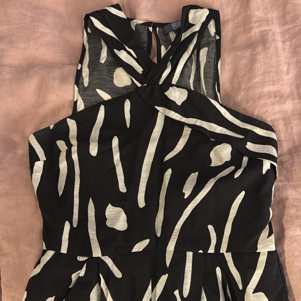 Eva Franco (Anthropologie) black and white sleeveless jumpsuit size 4